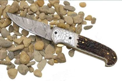 ELKO | Pocket Knife | Damascus blade knife | Razor Sharp | Perfect Gift