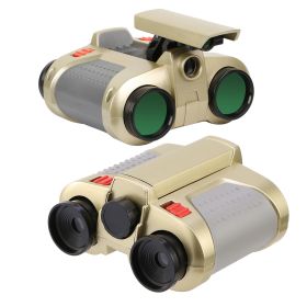 4X30 Kids Toy Night Vision Binoculars with Pop-Up LED Light Portable Neck Strap for Watching Hiking Travelling (Color: Multi, size: One size)